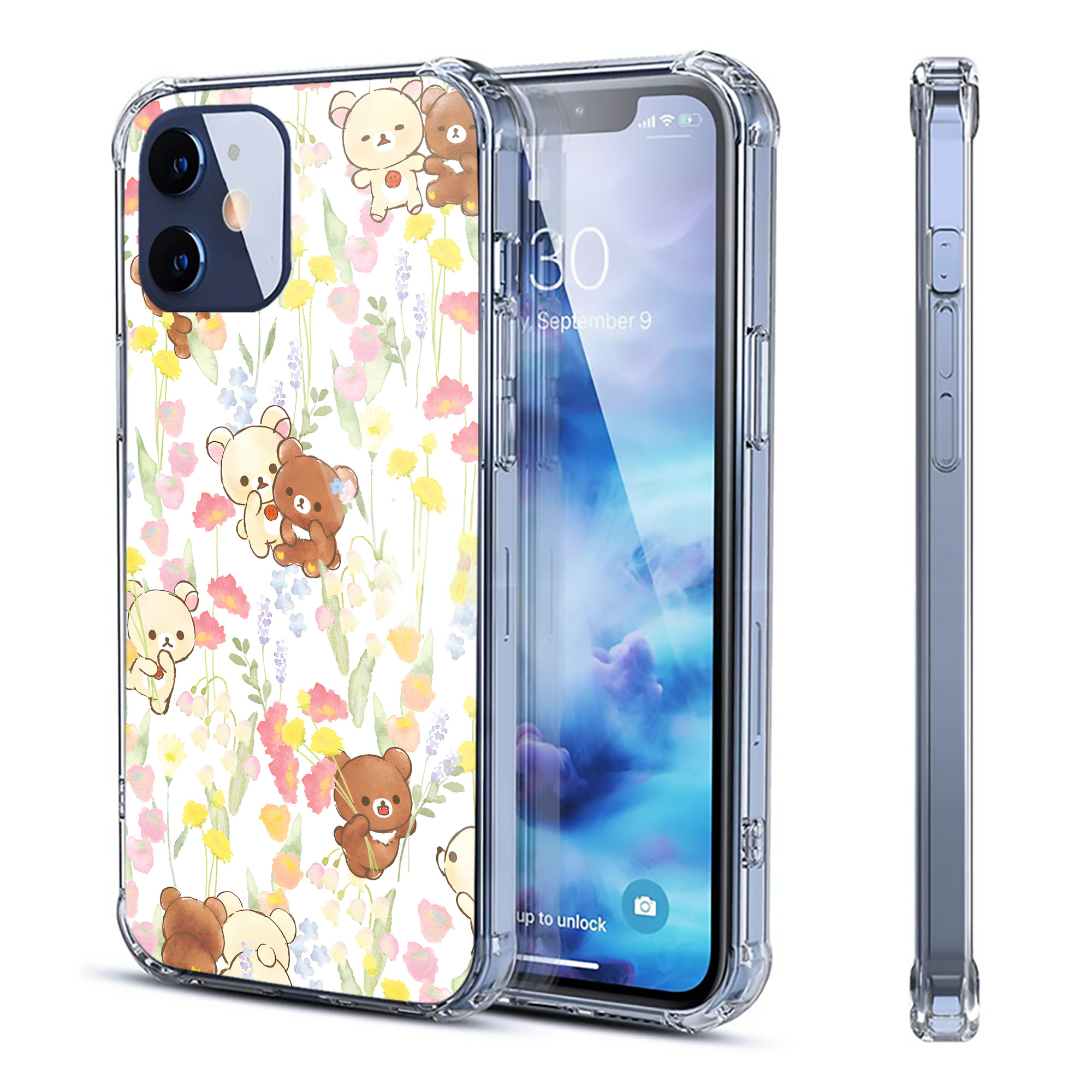 （画像用） リラックマ リラックマ キイロイトリ Rilakkuma Korilakkuma Kiiroitori 【iPhone 12シリーズ対応】透明スマホケース（クリアソフトケース）